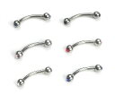 送料無料 16G バナナバーベルボディピアス アソート 3個セット ステンレス ジュエル カーブバーベル ボディーピアス ラインストーン 鼻ピアス 耳 おへそ ...