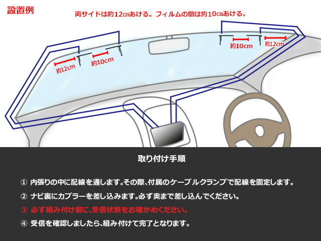 WG20 L型フィルムアンテナ4枚＆HF201Sアンテナコード4本セット　ナビ乗せ替え　ケンウッド MDV-Z700W 3