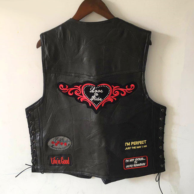 メンズイーグルパッチ オートバイ ベスト ハイド レーシング Biker ベストソフトシープスキン