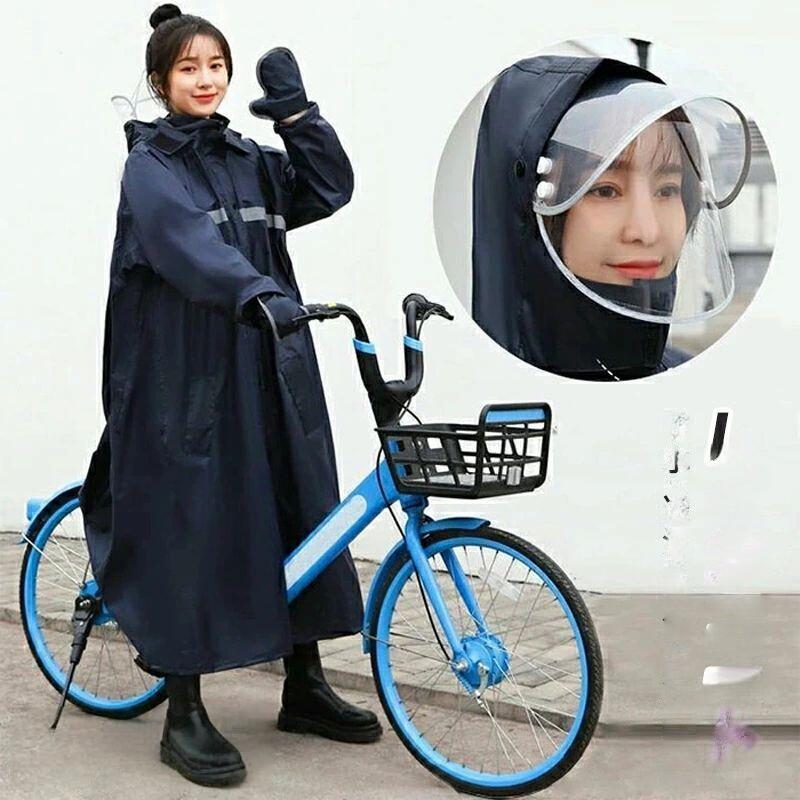 Rakuten - カッパ 通勤 レインコート レディース 雨具 自転車用 レインコート 自転車用レインコート レインポンチョ ロング丈 かわいい おしゃれ 軽い 防水 通学用 梅雨 自転車通勤 通学 ママ レインウエア レインウェア 雨