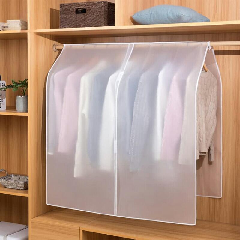 Rakuten - 【送料無料】衣類カバー ハンガーラック・コートハンガー 洋服カバー ベルメゾン 消臭・抗菌加工のまとめて衣類カバー 半透明PEVA 防塵カバー 防湿 防虫 防カビ パイプハンガーカバー 固定ヒモ付き スーツカバー まとめて 衣類収納 洗濯可能