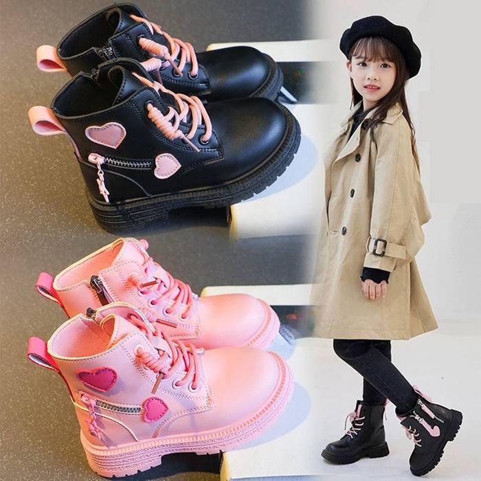 靴 子供靴 ショートブーツ 女の子 ブーツ 子供 シューズ こども キッズ ジュニア 防寒 裏ボア 裏起毛 編み上げ レースアップ 可愛い おしゃれ ファッション ハート カジュアル 履きやすい 柔らかい 秋冬 プレゼント きれいめ 通学 発表会 結婚式 卒園式 卒業式 入学式