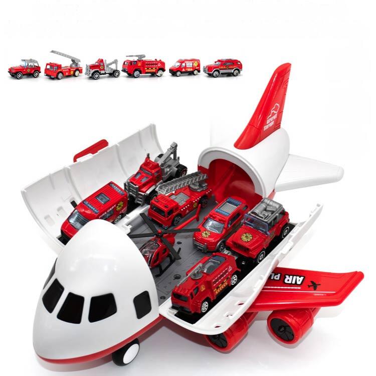 Rakuten - おもちゃ 飛行機 ミニカーセット 消防車 航空機 知育玩具 男の子 子供 ギフト 収納 プラモデル 4歳 5歳 6歳