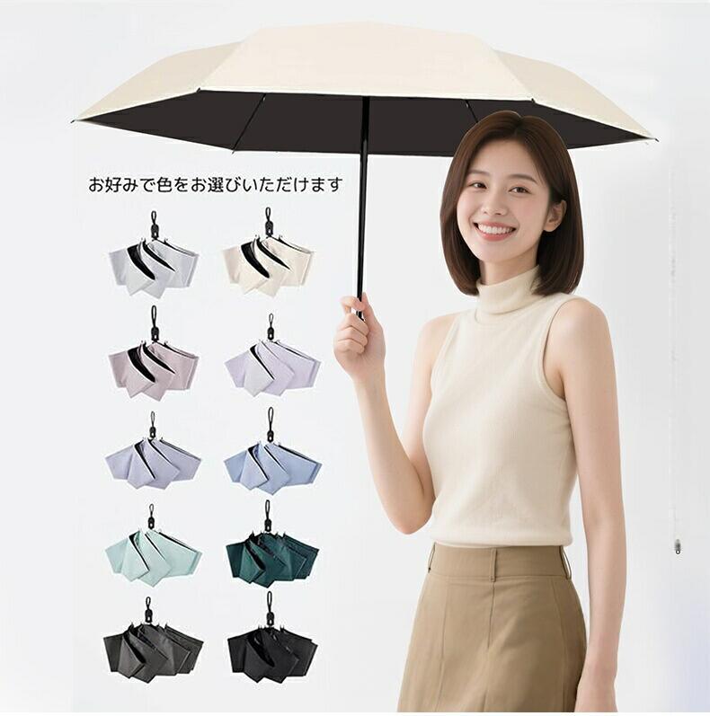 Rakuten - 日傘 軽量 UVカット率 100% 完全遮光 遮熱 反射冷却素材採用 ワンタッチ自動開閉 折りたたみ傘 コンパクト 折り畳み日傘 紫外線遮断 耐風撥水 晴雨兼用 携帯便利 メンズ レディース 母の日 父の日　20代 30代 40代 50代　60代