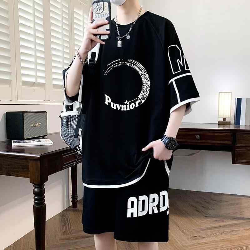 Rakuten - セットアップ メンズ 男性用 ティーンズ アメカジ ストリート系 カジュアル アクティブウェア 半袖Tシャツ ショートパンツ 上下セット 春夏 薄手 綿混 おしゃれ 普段使い