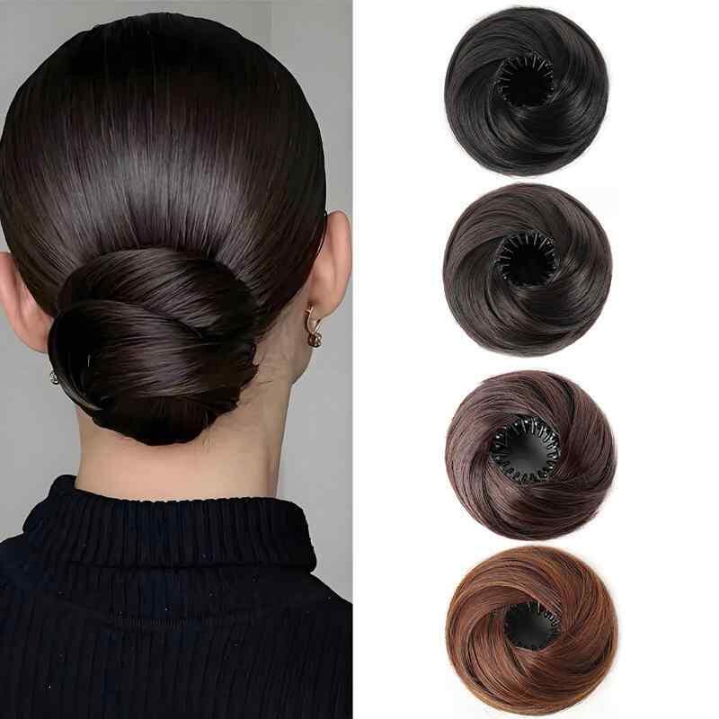 お団子ヘアピース レディース ふんわり ボリュームアップ 伸縮自在 アレンジ自在 耐熱ファイバー 簡単装着 普段使い お出かけ