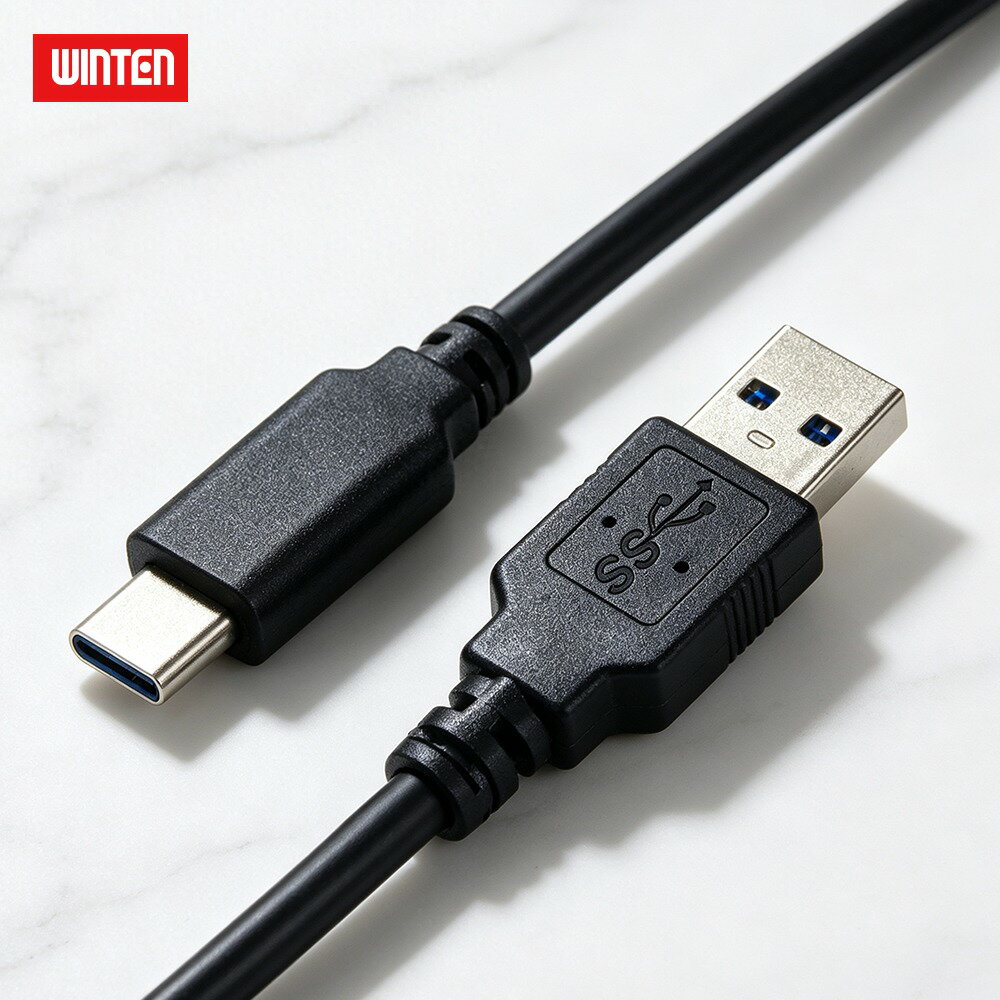 乐天商城 - WINTEN USB-C（Type-C）to USB-A ケーブル USB 3.2 Gen2 最大10Gbps データ転送対応 約30cm WTC-AC1-BK