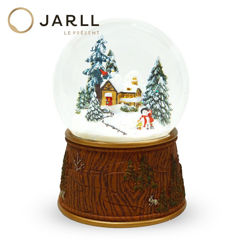 【JARLL】スノードーム クリスマス 森のスノーハウス 高級 オルゴール（ぜんまい式）プレゼント 結婚祝い 誕生日 インテリア 置物 スノーグローブ GB14019 6364