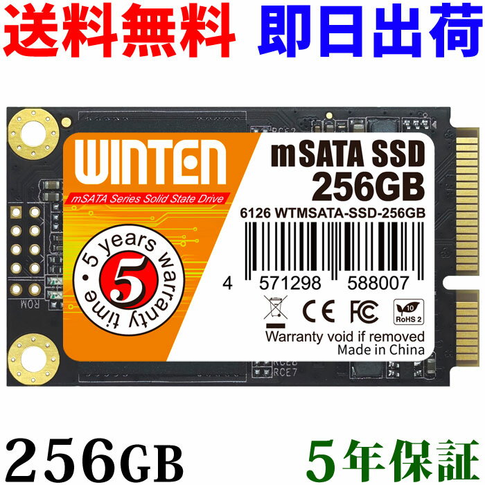 SSD mSATA 256GB【5年保証 即日出荷 送料無料】WTMSATA-SSD-256GB mSATA SATA 3D NANDフラッシュ搭載 日本語パッケー…