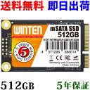 SSD mSATA 512GBWTMSATA-SSD-512GB mSATA SATA 3D NANDフラッシュ搭載 日本語パッケージ 説明書 保証書付き エラー訂正機能 省電力 衝撃に強い 内蔵型SSD 6127