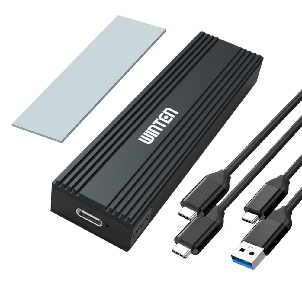 【ポイント5倍】SSD M.2 ケース WTSSD-E02-BK SATA / NVMe PCIe両対応 外付けケース 1年保証 USB3.2 Gen2 10Gbps M key B M key NGFF アルミ 2280 2260 2242 2230 最大4TB USBケーブル Type-C Type-A 2本セット 熱伝導シート インターフェース 高速転送 エンクロージャ