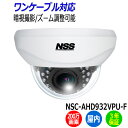 防犯カメラ 監視カメラ ドーム型 NSS NSC-AHD932VPU-F 屋内 ワンケーブル 200万画素 業務用 暗視 赤外線 AHD アパート マンション オフィス 店舗 会社 入口