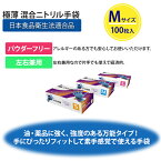 ニトリル手袋 極薄 ニトリルグローブ パウダーフリー 100枚 食品衛生法適合 Mサイズ ゴム手袋 使い捨て 粉なし 青 ブルー 左右兼用 衛生用品 業務用 家庭用 調理 医療 介護 看護 ペット 園芸 ガーデニング 掃除 家事 ラテックスアレルギー対策 75147