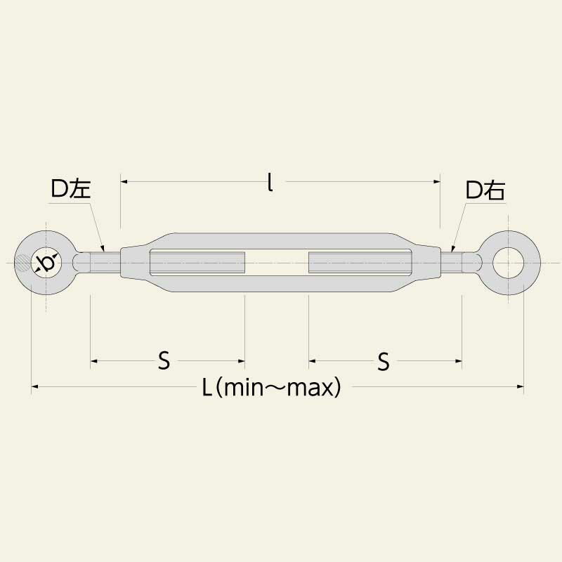 コンドーテック ユニクロメッキ 枠式ターンバックル 両オーフ（E/E） W3/8 金具 締付け ワイヤーロープ ボルト 張力調整 固定 軽量 防錆 看板 多用途 貨物 建設現場 張り調整 補強