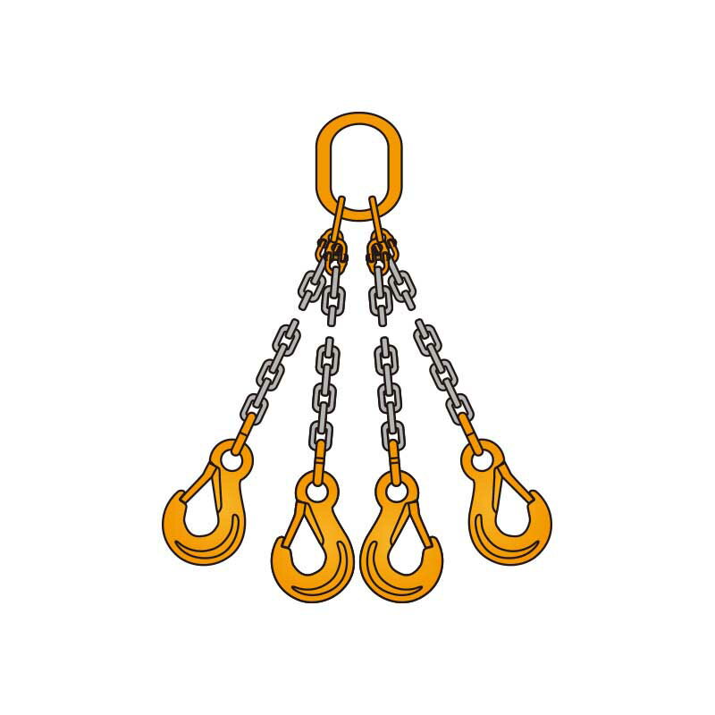 乐天商城 - ペワッグ 4本吊りチェーンスリングセット 5t×2.0m スリング チェーン フック 吊り具 吊り上げ 建築 現場 土木 工事 倉庫 重量物 運搬 運送 荷役 耐摩耗 高耐久 安定性 軽量 高強度