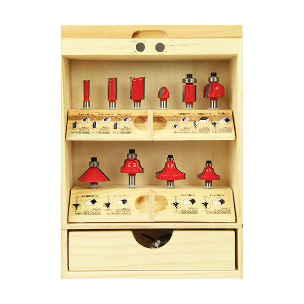 E-Value 超硬ルータービットセット ERB6-10R 工具 電動工具 アクセサリー 木工 プラスチック 加工 ビッ..