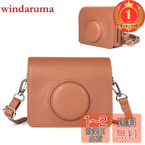【楽天ランキング1位獲得】HIYQIN チェキケース,FUJIFILM instax mini Evo カメラバッグ カメラ保護ケース instax mini Evoケース ショルダーストラップ付き プリントでき 横スタイルA(ブラウン)