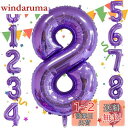 Sekat 数字 バルーン 40インチ パープル ナンバーバルーン 誕生日 風船 バースデー 飾り アルミ風船 ハッピーバースデー 結婚式パーティー 記念日 ウ...