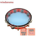 COZENTA タンバリン 透明 2列 打楽器 音程 調節 (赤 レッド)