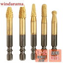KIMLONTON 超硬バー タングステンバー ロータリーバーロータリーヤスリ 5本セット 六角軸6.35mm タングステン製 リューター ビット 金属加工 切...
