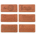 革タグ 6種 30枚入り 革ラベル レザータグ 合皮タグ 穴あき 英文柄 Handmade 長方形 ワッペン ラベル タグ DIY 手芸 縫製 手作り ハンドメ...