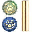 CRASPIRE 15mm シーリングスタンプ 足跡 ワックスシールスタンプ 犬 ネコ 足 双頭 銅 円柱ハンドル ミニサイズ 復古風 レトロ 洋式 封蝋 カー...