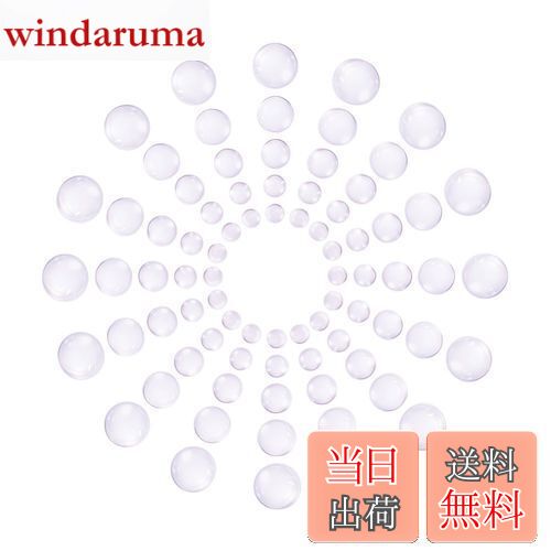 【送料無料】PH PandaHall 5サイズ×10個 50個セット ガラス カボション モザイク 円形 透明 ビーズ クリスタル スクエア ドーム 拡大レンズ効果 DIY ジュエリー用
