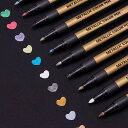 AKARUED メタリックマーカーペン 水性 カラーペン 10色セット DIY サプライズボックス 筆記用具 塗り絵 サインペン アルバム 手作り 手帳ページ ...