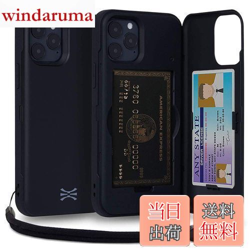 TORU CX PRO iPhone 12/12 Pro ケース カード 収納背面 3枚 カード入れ カバ— (ストラップ, ミラー 含ま) - アイフォン12 Pro 用 / アイフォン12 用 - ブラック