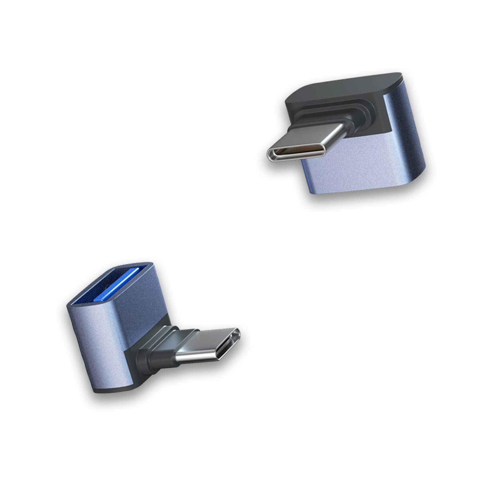 Type c変換アダプター L字 L型 タイプc 変換アダプタ 2個セット[ USB3.0延長アダプタ 10Gbps高速転送 65/3A急速充電 ]usb-c L字/usb c L型/type c L型変換アダプター Thunderbolt 3、Mac Book Pro、Nintendo Switch、Nexus 6P 5X、Sam sung Galaxy S8、L G G5 V20などの