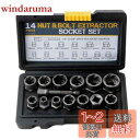 YWHWLX ナットツイスター 14点セット ナット抽出ソケットセット インパクトボルト&ナットリムーバーセット ナット&ネジを取り外すため 損傷 凍結 錆びた 丸みを帯びたボルト (14点セット)
