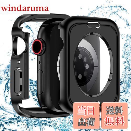 【2024強化モデル】BELIYO for アップルウォッチ カバー 44mm 対応 Apple Watch SE2/SE/6/5/4 44mm ケース アップルウォッチSE2/SE/6/5/4 ケース 44mm 防水 360 3D直角エッジデザイン 強化ガラス キズ防止 Apple Watch カバー PC素材 一体型 二重構造(44mm，ブラック)