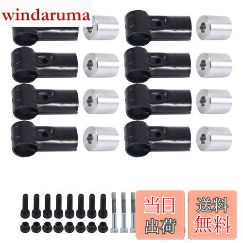 POSTEK Φ28イレクターパイプ 車用ルーフキャリアバー スペーシア イレクターパイプ アタッチメント バン対応 内六角 取付用アルミ製 DIY 製作 で 車中泊 キャンプ NVAN ハイゼットカーゴ 等に適合 NSJ-1*8 (8個セット＆メタルジョイント)