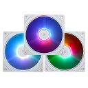 Thermalright TL-S12W-S X3 cpuファンケースクーラーpwmファン、絞り光エフェクト、4ピンpwmコネクタargbライト効果を持つコンピュータファン、1500 rpm速度pc冷却ファン(120mm、白)(2)