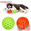 【送料無料】AUSCAT 犬おもちゃ 音が出るボール 噛むおもちゃ 中小型犬 知育玩具 頑丈 天然ゴム 犬用玩具 歯清潔 口臭予防 ストレス解消「橙緑ボール 2点 セット S」