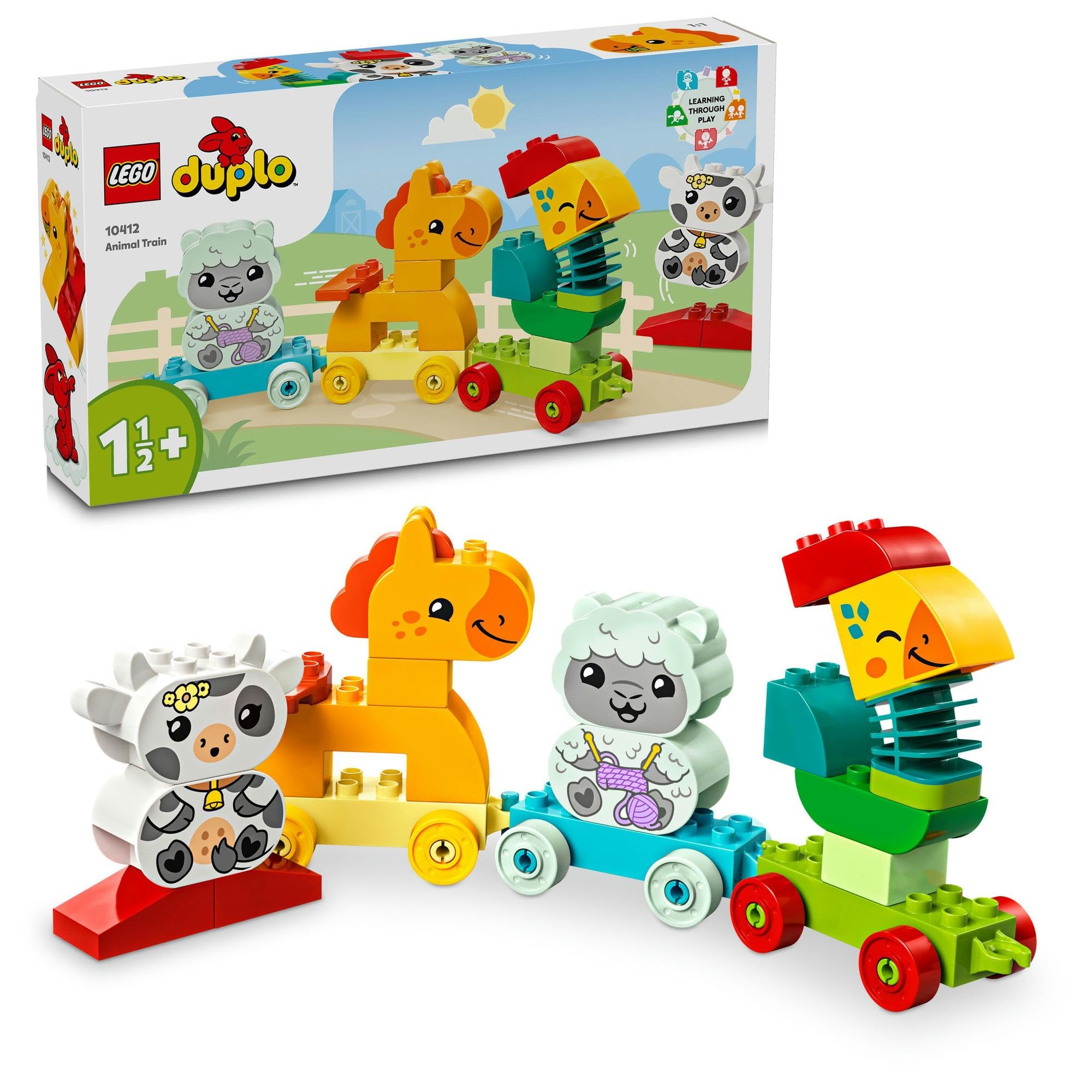 レゴ(LEGO) デュプロ はじめてのデュプロ どうぶつれっしゃ おもちゃ 玩具 誕生日 プレゼント ブロック 知育 男の子 女の子 子供 1歳半 2歳 3歳 幼児 動物 生き物 電車 乗り物 10412
