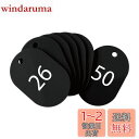 オープン工業 番号札 小判札 荷札 整理券 小 黒 25枚 26-50番 セット BF-71-BK
