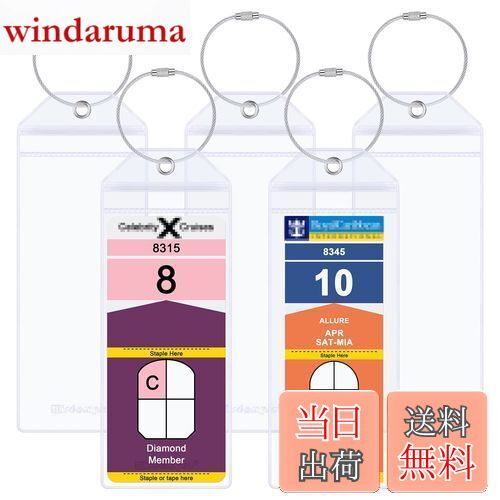 【送料無料】Wisdompro 荷物タグホルダー 防水 名札 スーツケース ネームタグ ビニール製 ラゲージタグ クルーズ船荷物タグ クルーズ旅行 トラベル用 5枚入リ クリア (7.2 x 19 cm)