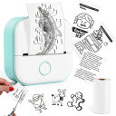 Memoking T02 サーマルプリンター モバイルミニプリンター スマホ対応 ラベルプリンター 感熱プリンター 勉強用 203dpi スマホ専用 モノクロ ...