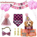 GOODCHI 犬 誕生日 帽子 ペット 誕生日 飾り付け 犬 猫 誕生日帽子 バンダナ バナー ペットグッズ おしゃれ 誕生日 記念日 パーティー飾り (ピンクの風船セット)