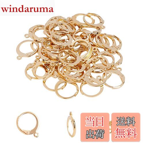 UNICRAFTALE 50個 穴1mm フープピアスパーツ 304ステンレス製レバーバックイヤリングパーツ フランス式 ループ付き イヤクリップ ピアス パー...