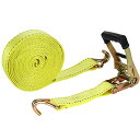 RILIHII ラッシングベルト 荷締めベルト ラチェット式ベルト 長さ6m 幅50mm 破断荷重6000kg 6Ton Jフック 荷締め機 ラチェット式 トラック用ベルト固定用 締付固定 引越し運搬用 荷物の固定 荷崩れ防止 トラック輸送 (イエロー)