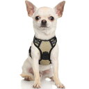 Rabbitgoo 犬 ハーネス 小型犬 5-15KG ソフト かわいい 犬用胴輪 引っ張り防止 負担が少ない首輪 サイズ調整可 夜間反射 抜けない 通気性 咳き込み防止 散歩 歩行補助 老犬介護 しつけ 運動向き 犬 中型犬 大型犬 柴犬 秋田犬(カーキ色 XS)