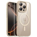 JETech iPhone 16 Pro 6.3インチ用 マグネット ケース MagSafeに対応 衝撃吸収 バンパーカバー ソリッドカラーマットTPUフレーム 傷つけ防止 クリアバック (デザートチタニウム)