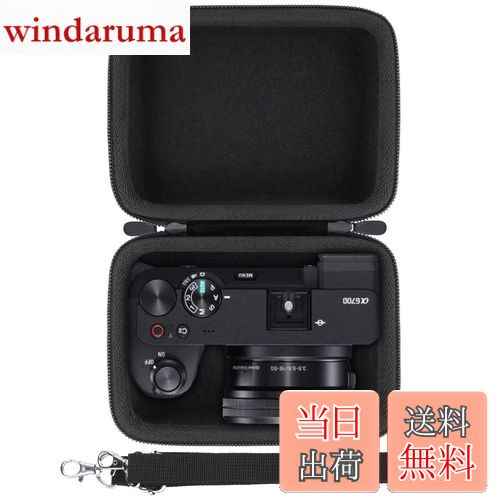 【送料無料】（ケースのみ）ソニー SONY ミラーレス一眼カメラ α6400/α6700（16-50mmレンズ SELP1650に対応）専用収納ケース-Aenllosi