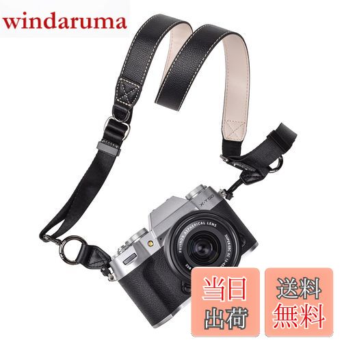 [VOVMOEYA] カメラストラップ、カメラネックストラップ 三角リング付き for /for Nikon/for Canon/for Sony/for Panasonic ショルダーストラップ Fuji X-T50用 コンパクトカメラ用 一眼レフ ミラーレス デジカメ用 全長105-126cm おしゃれ 斜め掛け 首掛け 落下防止 PUレ