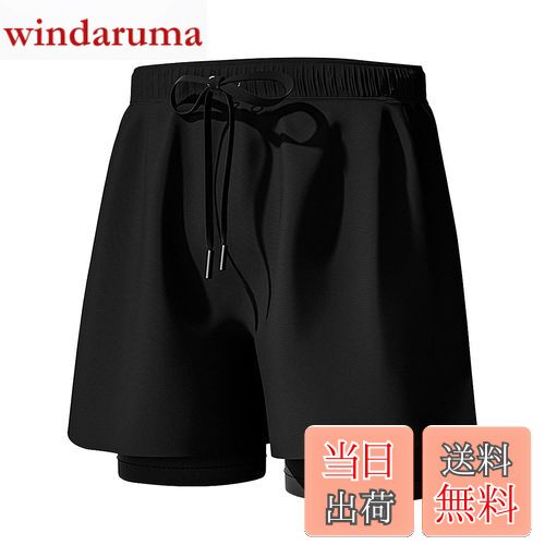 【送料無料】[Karsaer] 海水パンツ メンズ サーフパンツ インナー付き 2層 無地 速乾 水着 海パン 水陸両用パンツ 男性用水着 おしゃれ ショートパンツ スイムウェア 海外旅行/ビーチ/プール/温泉 夏A0010