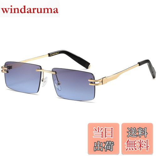 【送料無料】[SHEEN KELLY] 男性用レトロリムレスサングラス女性用長方形超小型フレームサングラスシー..