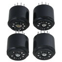 【送料無料】Yibuy 4個入れ 2.7x2.27cm ブラック ベークライト 真空管 Tube Socket Base 9ピンチューブテスター用 アンプ部品