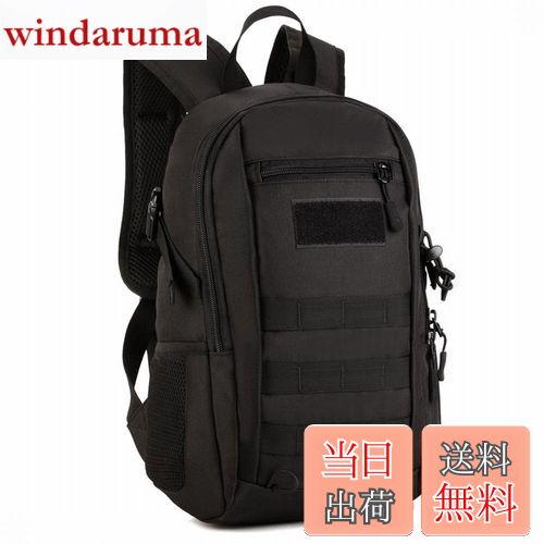 【送料無料】[PHOENIX IKKI] 12L ミニ 軽量 広口開口仕様 耐久性 耐水性 選べる6色 迷彩柄 カジュアル リュックサック アウトドア バックパック かわいい デイパック ブラック